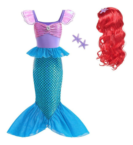 Disfraz Sirenita Vestido Sirena Princesa Ariel Con