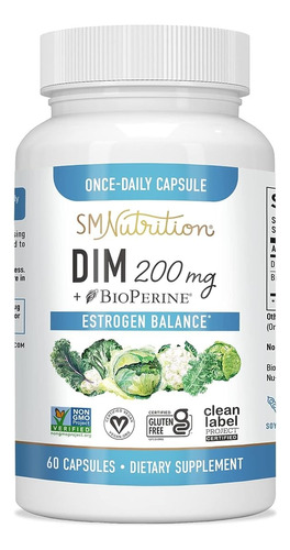 Smnutrition Dim + Bioperine Estrogen Balance 200mg 60 Caps