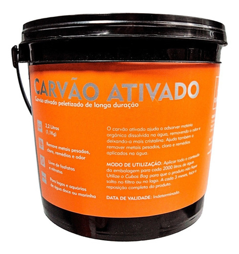 Cubos Carvão Ativado Aquários E Lagos 1,1kg (2,2lts)