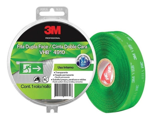 Fita Dupla Face 12mm X5m Vhb4910 Uso Interno 3m