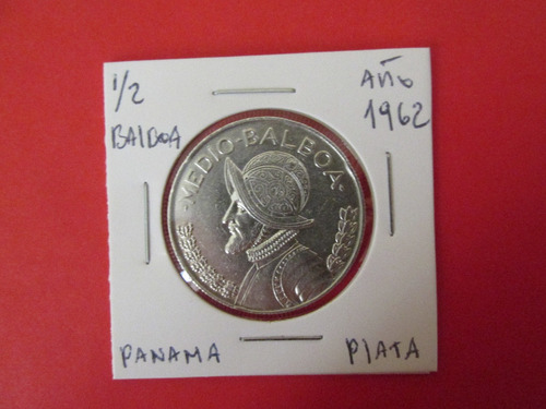 Antigua Moneda Panama 1/2 Balboa De Plata Año 1962 Escasa (Usado)