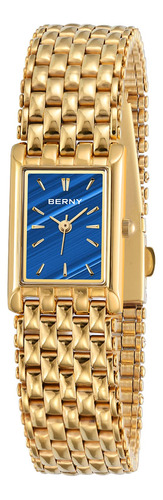 Berny Relojes De Oro Para Mujer, Relojes De Pulsera De Cuarz