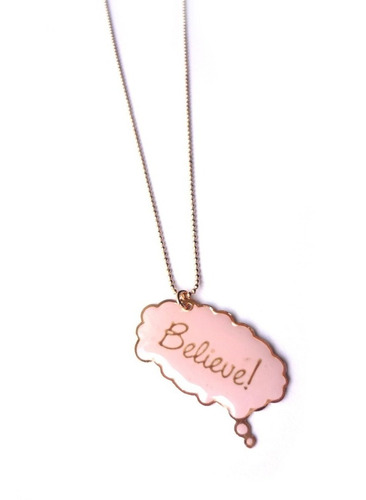 Colar Corrente Rosê Com Pingente believe (acredite) 3643
