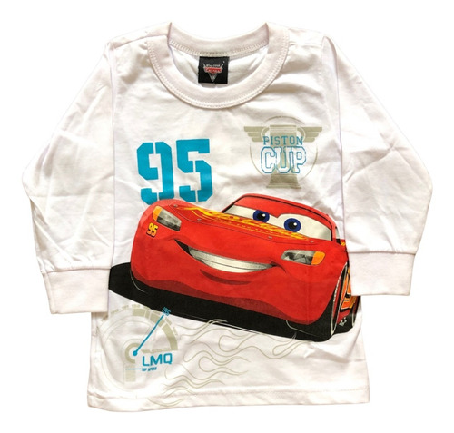 Blusa Infantil Menino Carros Manga Longa Inverno Camiseta Nf