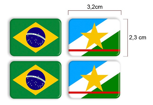 Adesivos Bandeira Brasil E Roraima Placa Nova Carro Resinado