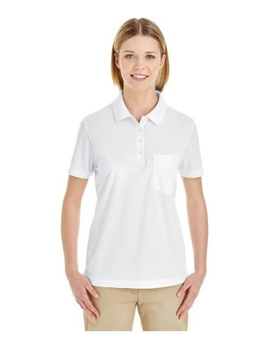 Imagen 2 de 4 de Camiseta Tipo Polo Blanca Para Mujer Y Hombre