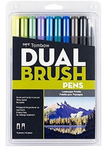 Tombow Dual Brush Paleta Paisajes Marcadores Acuarelables