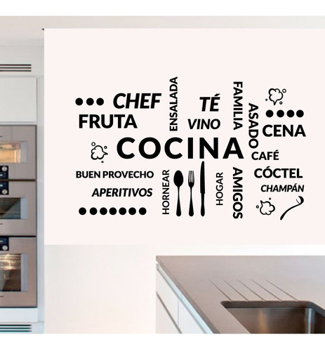 Cocina Te Vino Asado Amigos Stickers Decorativo Para Cocina