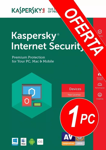 Antivirus Kaspersky Internet Security 2018 Licencia 1 Pc