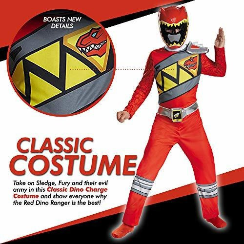 Disfraz De Power Rangers Rojo Para Niño. Traje De Power Ran