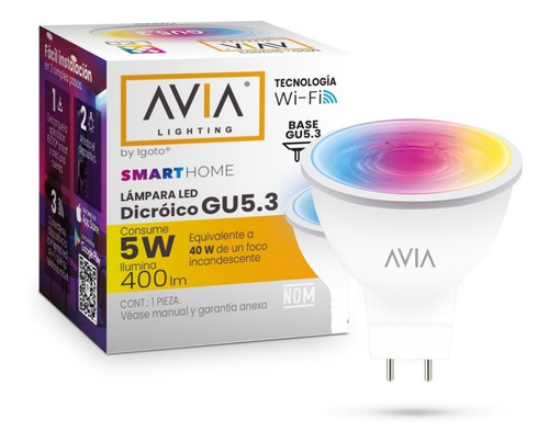 Foco Led Dicroico Gu5.3 Inteligente Avia Dimeable Smarthome