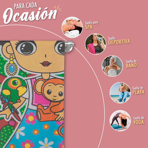 Toalla De Baño Completo Diseño Frida Kahlo Microfibra