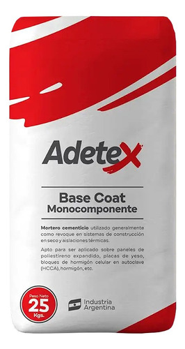 Nivelador De Paredes Cementicio Base Coat Mortero Adetex