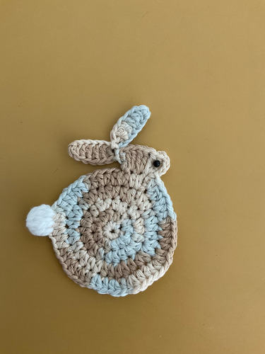 Posavasos Tejidos Conejito Ideales Pascua Regalo Matizado Beige