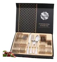Comprar Set De Cubiertos Premium Por 24 Piezas - Cubiertos Plateados
