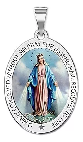  Colgante de medalla milagrosa de la Virgen María