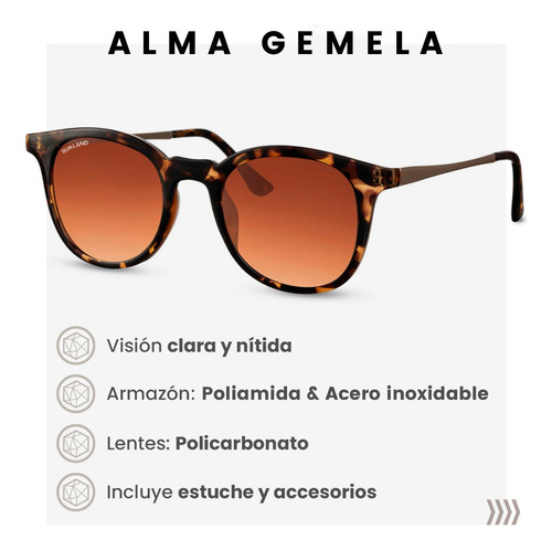 Anteojos Sol Lentes De Sol Rimland Alma Gemela Marrón