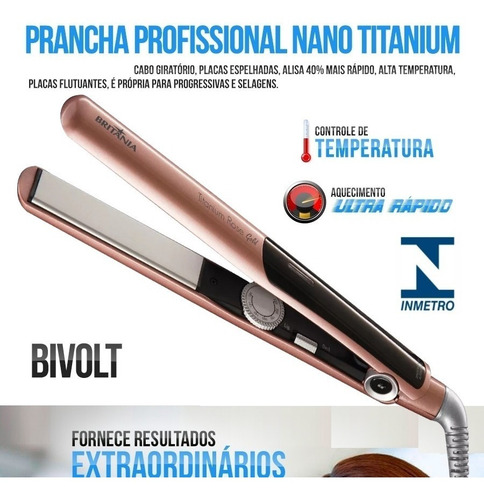 Imagem 4 de 9 de Chapinha De Cabelo Britânia Nano Titanium 220°c + Modelador