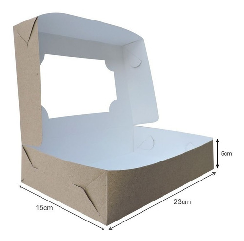 Caja Alfajores Alf2 Ventana X 50u Packaging Blanco Madera