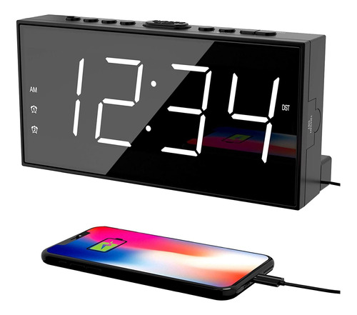 Reloj Pplee, Led, Con Puerto Usb, Volumen Ajustable, Negro