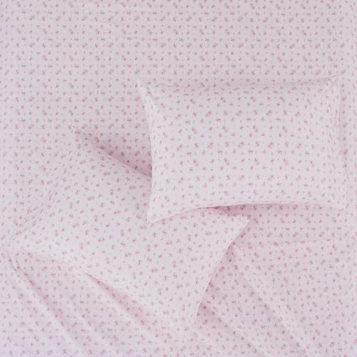 Sábanas Microfibra Estampado Rosas, 3 Piezas, Bolsillos Prof