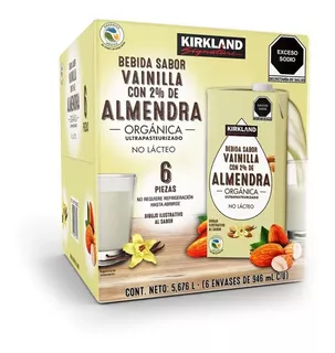 Leche Almendra Orgánica Sin Azúcar Vainilla 6/946g Kirkland