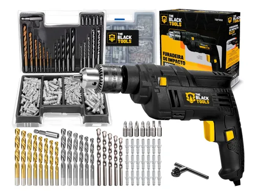 MLB 3994848436 Furadeira De Impacto 38 Pol 10mm 550w Kit 300 Pecas JM