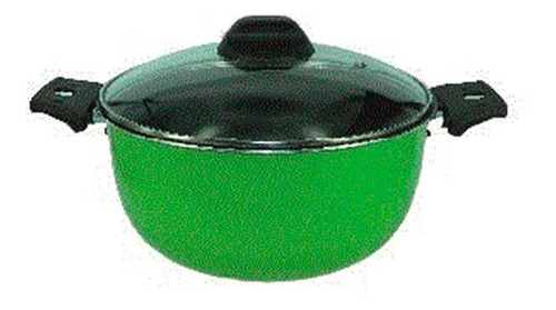 Cacerola Con Asas Tapa Vidrio Verde 24cm, Cheff-flon