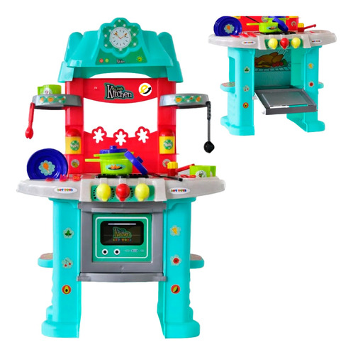 Cocina Infantil Luz Y Sonidos Boy Toys Para Niños 21 Piezas