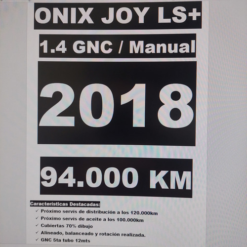 Chevrolet Onix 1.4 Joy Ls 98cv