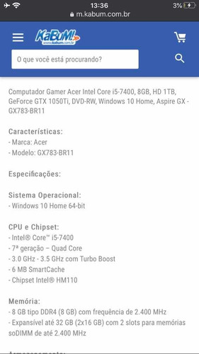 Computador Acer Gamer