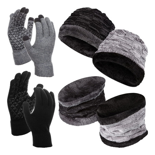 Juego De 6 Gorros, Bufanda Y Guantes De Invierno