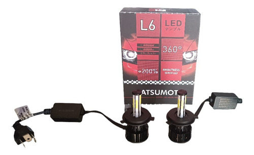 Set Ampolleta Turbo Led H4 6000 Lumenes Matsumoto L6 360°
