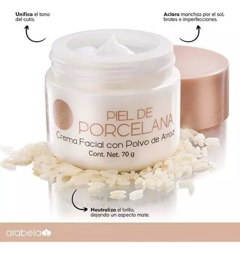 Arabela Piel Porcelana Crema Facial Con Polvo De Arroz 70 Gr Tipo de piel Mixta