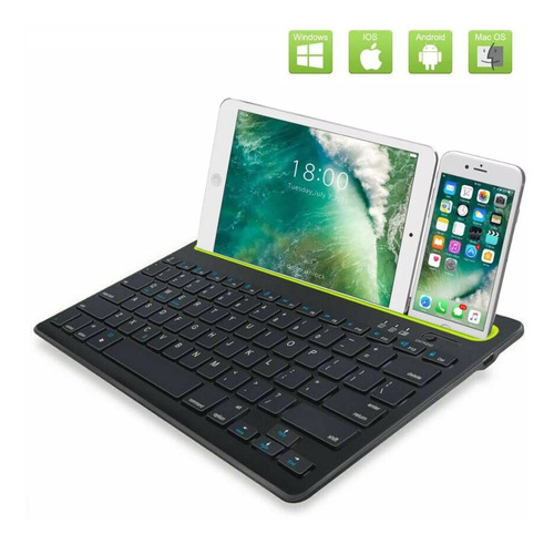 Teclado Bluetootn  Recargable Para Pc Cel Mac Porta Celular