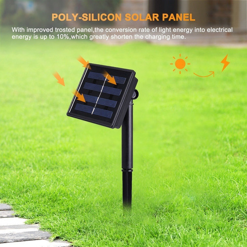 4 Unidades De 5 M Impermeable Solar Cadena De Luces Navideña