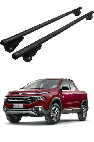 Imagen 1 de 8 de Barras Porta Equipaje Fiat Toro C/llave Caño Ovalado Gris