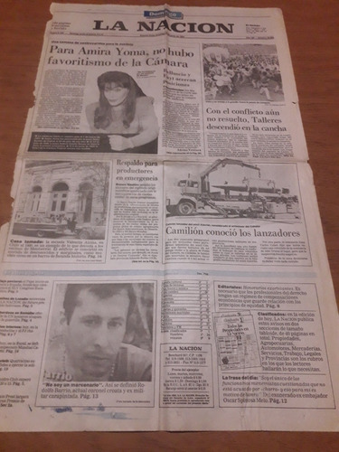 Tapa Diario La Nación 13 06 1993 Talleres Yoma Carapintadas 