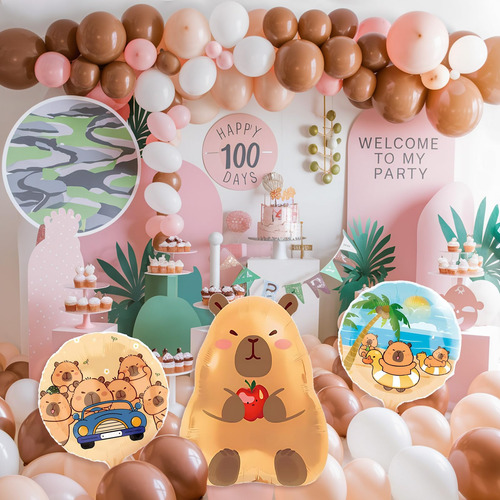 12pcs Capybara Glbos Kit Globos Decoraciones De Fiesta