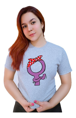 Polera Dama Estampada 100%algodon Diseño Feminista 1