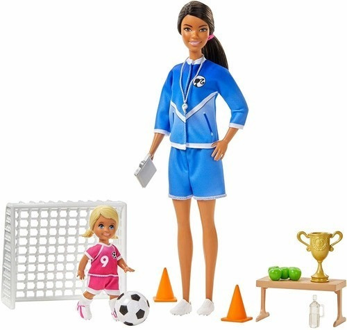 Boneca Barbie Profissões Negra Treinadora De Futebol 2020