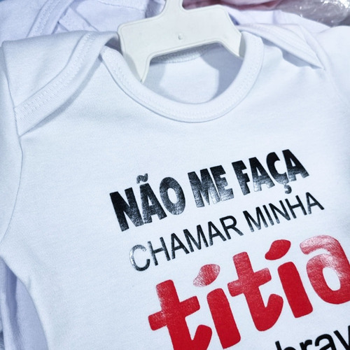 Body Personalizado Bebe / Frase Titia / Malha 100% Algodão