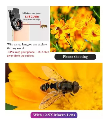 Lente Macro Gran Angular 0.45x Y 12.5x Teléfono Universal