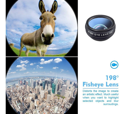 Imagen 3 de 5 de Kit Tripode + Lentes Celular Zoom 18x Fish Wide Macro 4 En 1