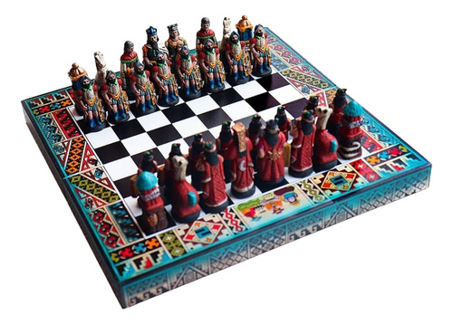 Juego De Ajedrez Incas Vs Conquistadores 26x26cm Artesanal