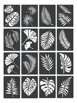 Comprar Kit X 16 Stencil Hojas Botánica Tropical 21x29 Noreste Ideas