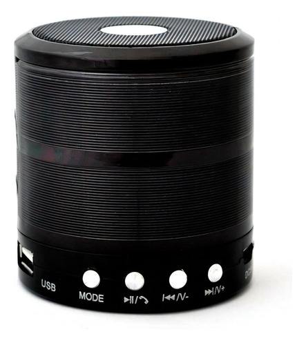 Caixa De Som Bluetooth Mini Speaker Space Line Ws-887 Preta