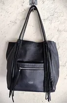 Comprar Cartera Lazaro Tote Bag En Cuero Negro Con Apliques Flecos Negro Texturizado Níquel Negro