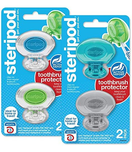 Protector De Cepillo De Dientes Con Clip SteriPod Transpare