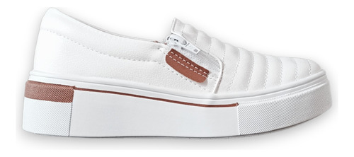 Tenis Iate Feminino Com Zíper, Slip On, Plataforma Tendencia